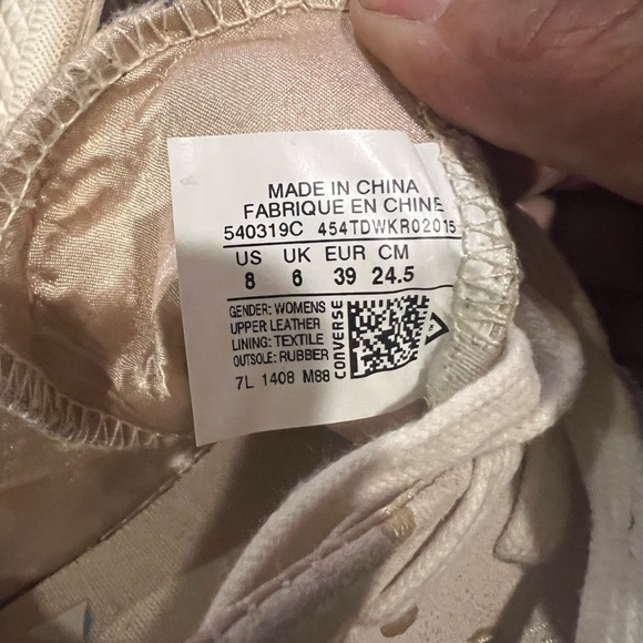 Converse All Star 8 Grey Suede Gold Polka Dots Chuck Taylors - Picture 8 of 9